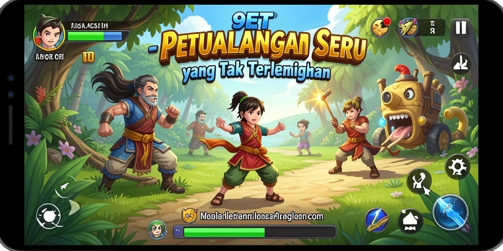 Tangkapan layar menunjukkan aksi seru dalam game petualangan 9ET.