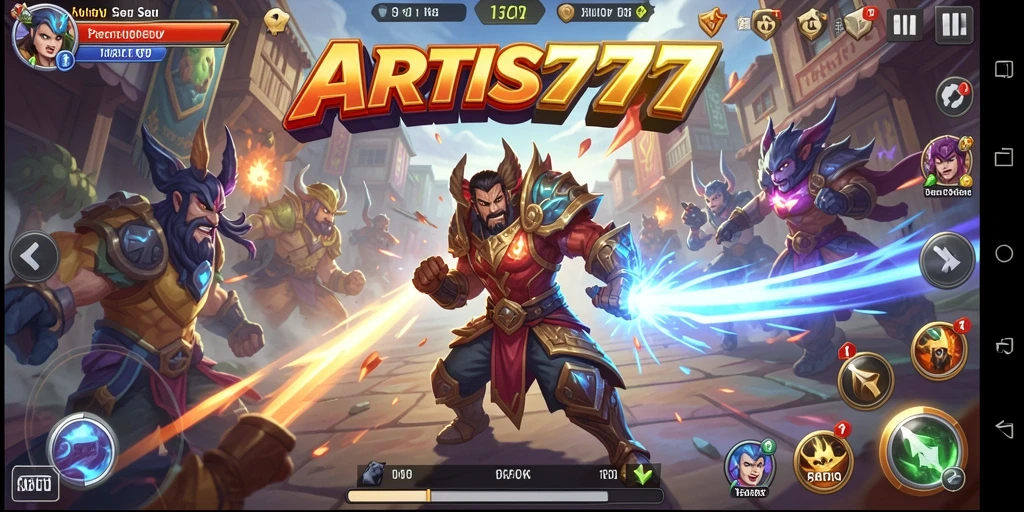 Screenshot menunjukkan aksi pertarungan seru di ARTIS777.