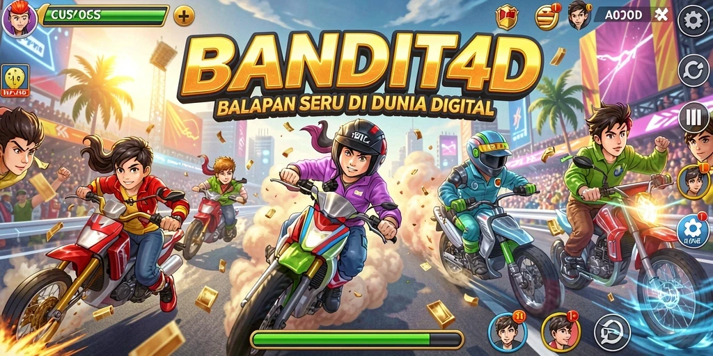Tampilan gameplay BANDIT4D menampilkan balapan yang mendebarkan dan grafis yang memukau.