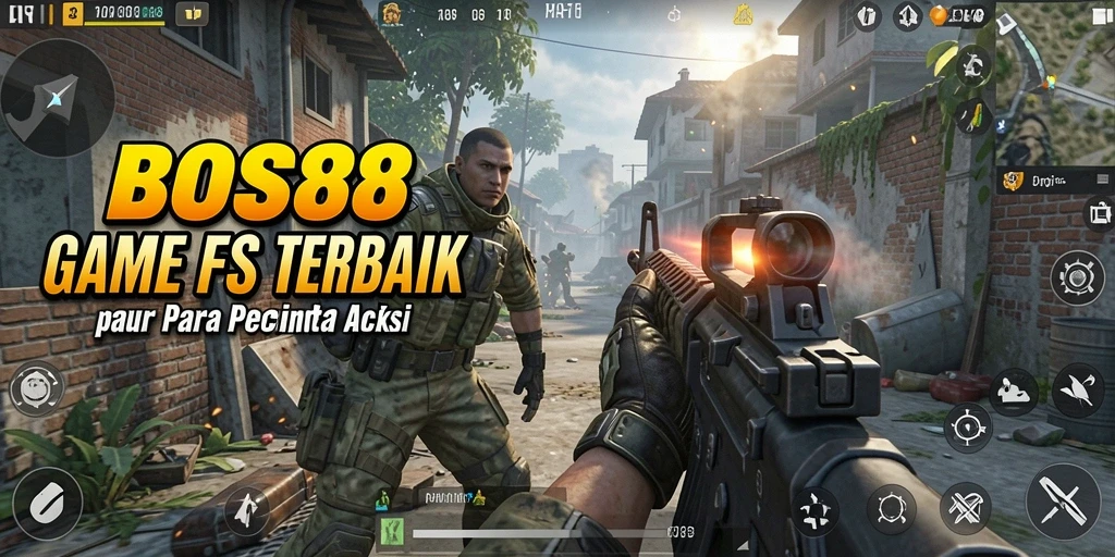 Screenshot menunjukkan aksi seru gameplay FPS di BOS88.