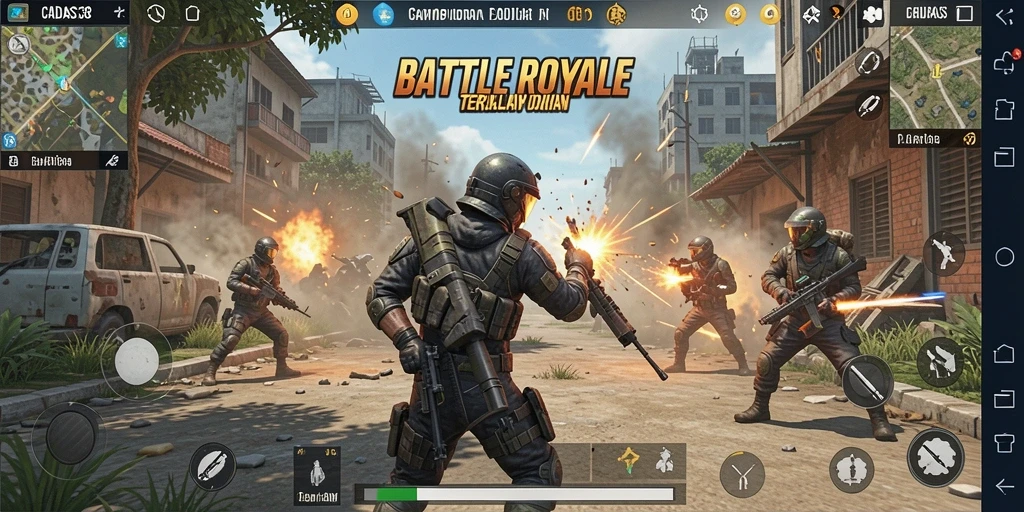 Tangkapan layar aksi intense dalam gameplay Battle Royale CADAS138.