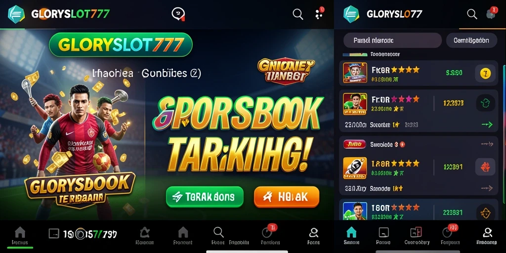 Tampilan antarmuka <strong>GLORYSLOT777</strong> saat bermain taruhan olahraga.