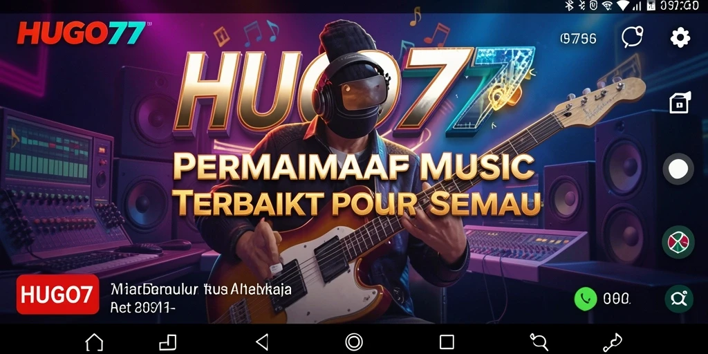 Tampilan utama HUGO77 menampilkan gameplay yang menyenangkan dan penuh warna.