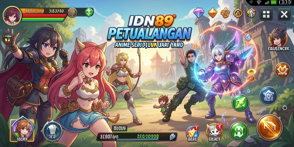 Gameplay memukau dengan karakter anime yang ikonik.