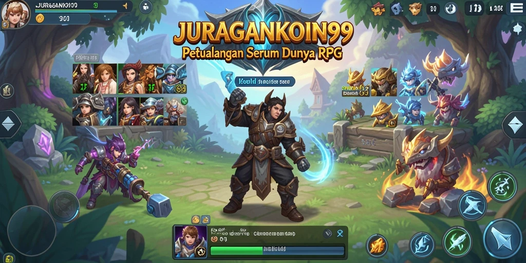 Tampilan gameplay RPG yang menarik dan mendebarkan dari JURAGANKOIN99.