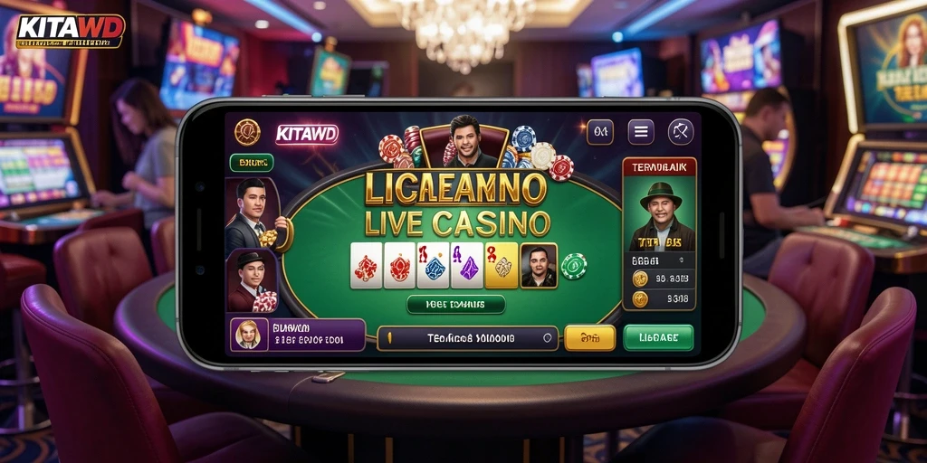 Gameplay Live Casino yang menarik di KITAWD dengan dealer nyata.
