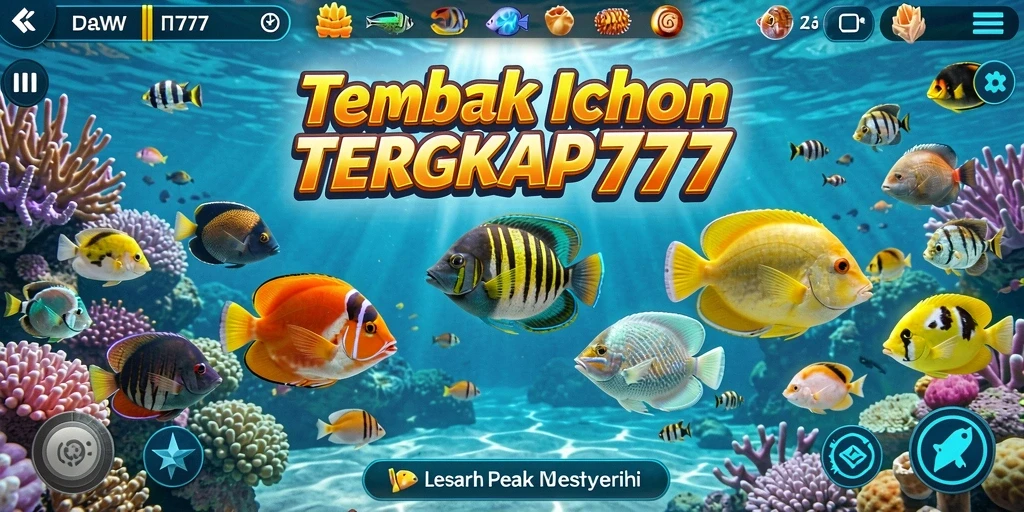 Tampilan gameplay menembak ikan yang seru dan berwarna-warni.