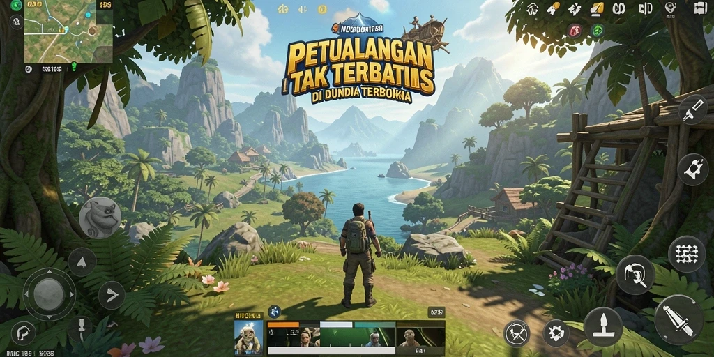 Screenshot utama gameplay MDG188 yang menunjukkan kebebasan menjelajahi dunia terbuka.