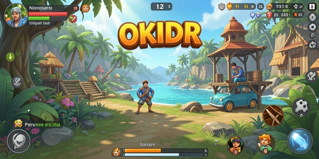 Tampilan screenshot OKIDR menampilkan gameplay yang ceria dan interaktif.