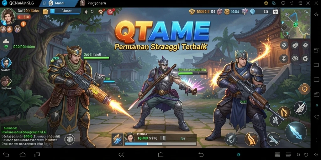 Screenshot QTGAME menampilkan pertempuran strategis yang mendebarkan.