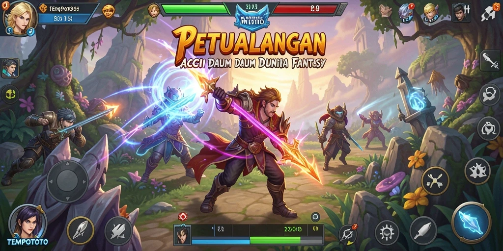 Tangkapan layar gameplay TEMPOTOTO yang menunjukkan aksi mendebarkan.